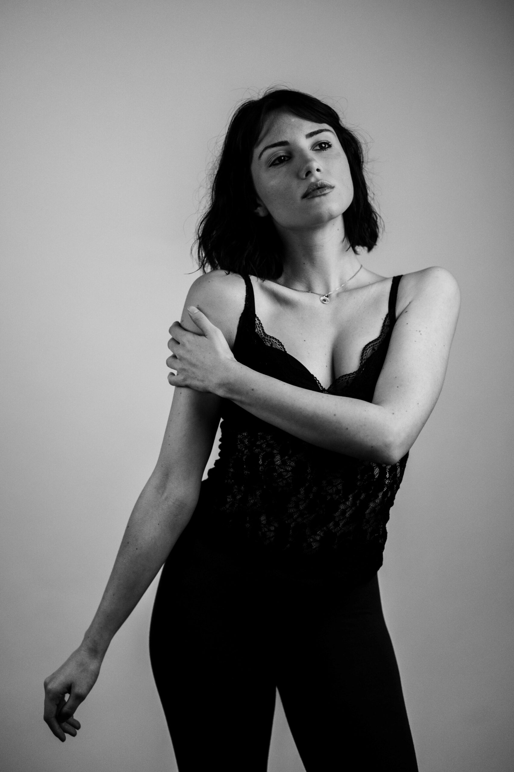 Home studio shoot fashion highkey photography with a model